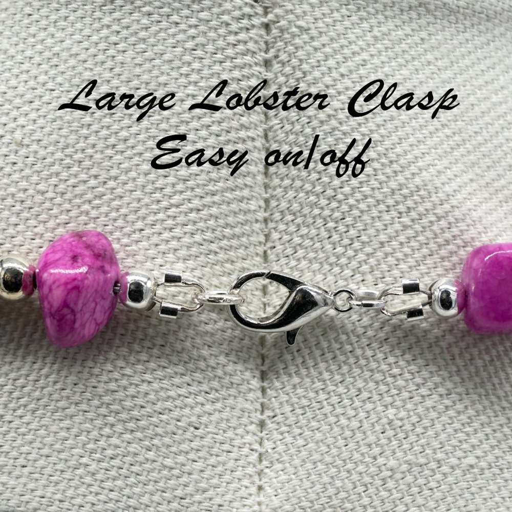 Necklace with Purple Lace Agate Stone. - Picture 5 of 5